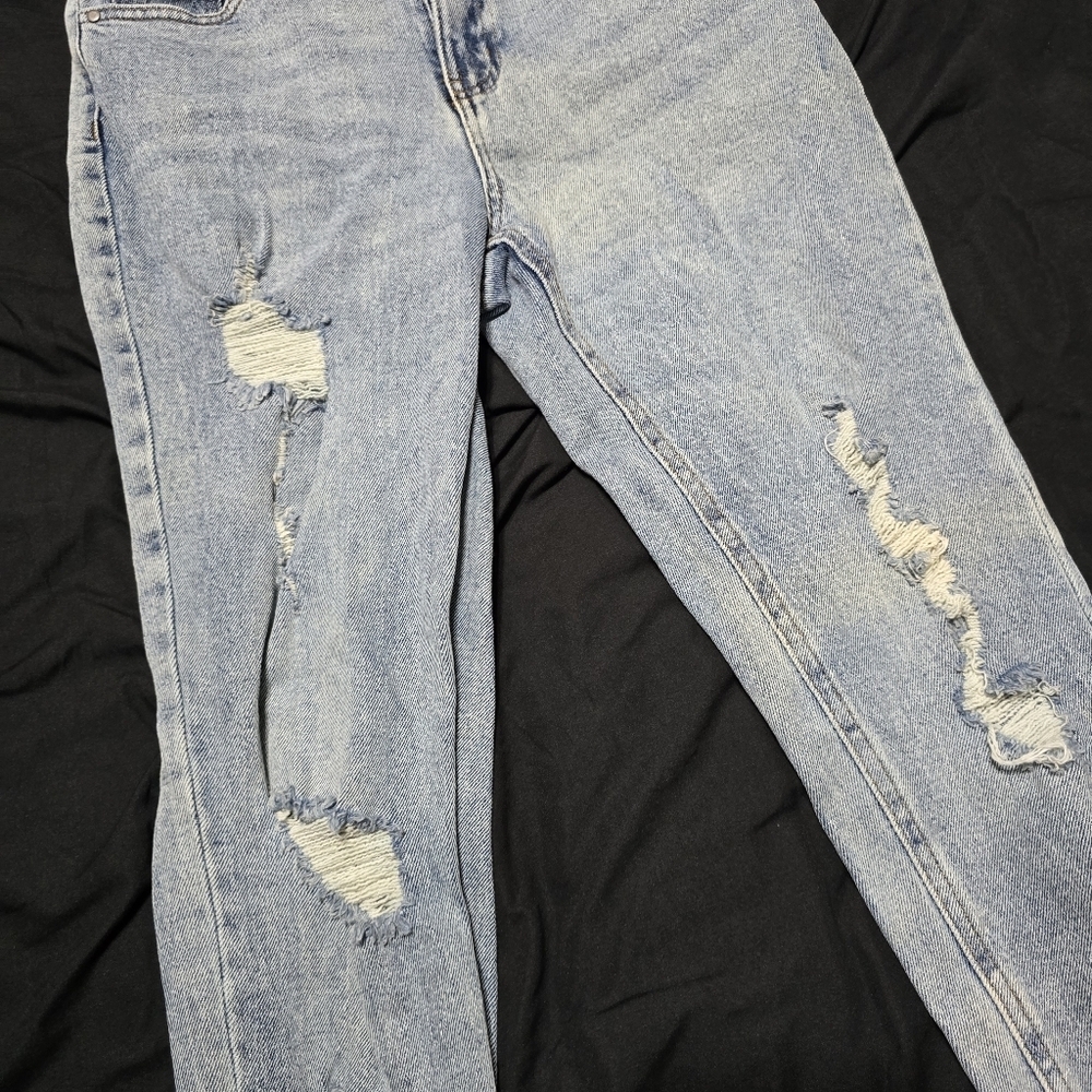 NOBO Distressed Light Blue Mom Jeans, Size 7